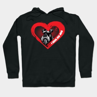 I Love My Giant Schnauzer - Family dog - I Love my dog Hoodie